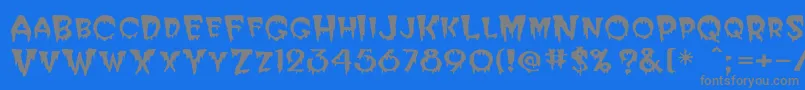 Elviria Font – Gray Fonts on Blue Background