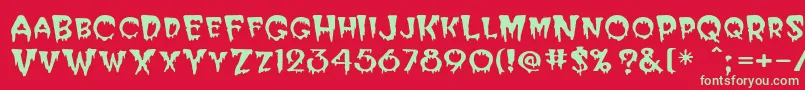 Elviria Font – Green Fonts on Red Background