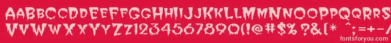 Elviria Font – Pink Fonts on Red Background