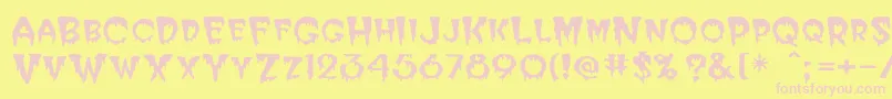 Elviria Font – Pink Fonts on Yellow Background