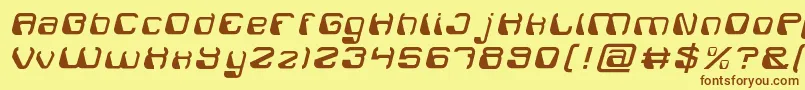 ElectroMagnetLight Font – Brown Fonts on Yellow Background