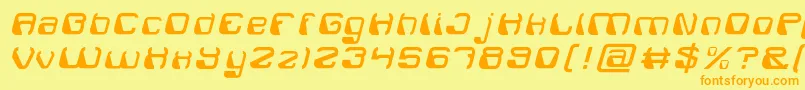 ElectroMagnetLight Font – Orange Fonts on Yellow Background