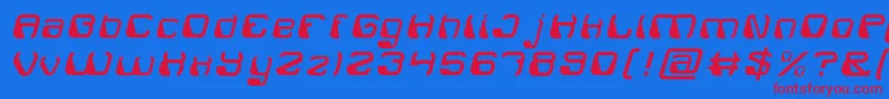 ElectroMagnetLight Font – Red Fonts on Blue Background