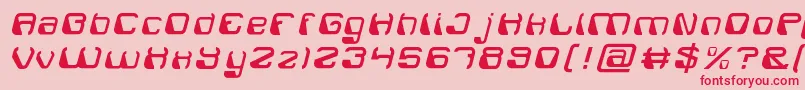 ElectroMagnetLight-Schriftart – Rote Schriften auf rosa Hintergrund