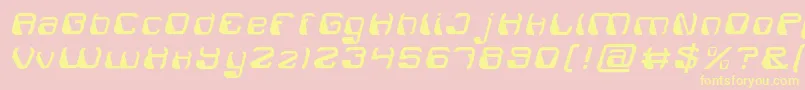 ElectroMagnetLight-Schriftart – Gelbe Schriften auf rosa Hintergrund