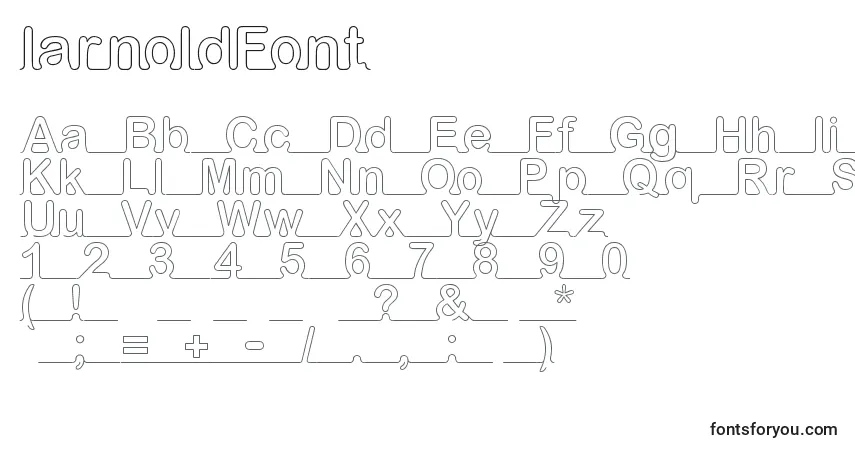 Czcionka IarnoldFont – alfabet, cyfry, specjalne znaki