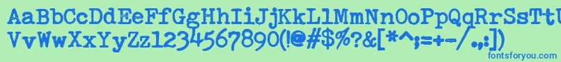 SmithyxtVeryheavyV22 Font – Blue Fonts on Green Background