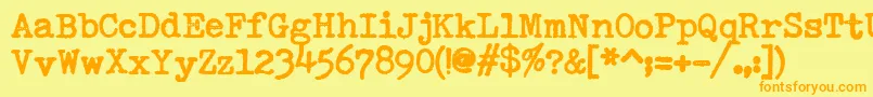 SmithyxtVeryheavyV22 Font – Orange Fonts on Yellow Background