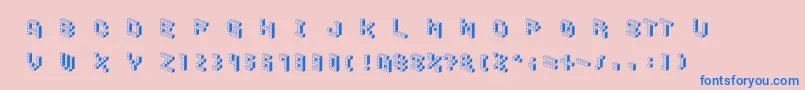 CubicblockS Font – Blue Fonts on Pink Background