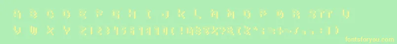 CubicblockS Font – Yellow Fonts on Green Background