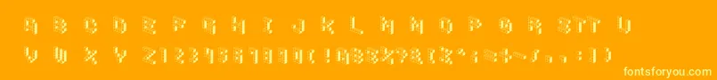 CubicblockS Font – Yellow Fonts on Orange Background