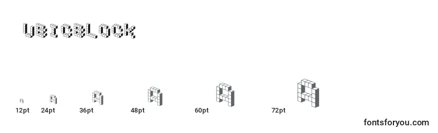 Größen der Schriftart CubicblockS