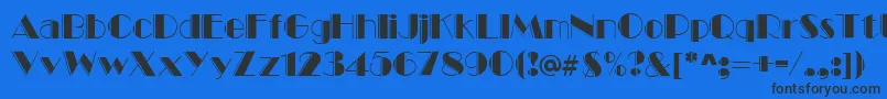 Marqueeengraved Font – Black Fonts on Blue Background