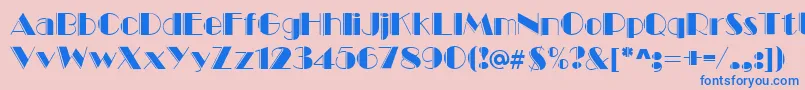 Marqueeengraved Font – Blue Fonts on Pink Background