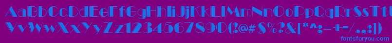 Marqueeengraved Font – Blue Fonts on Purple Background