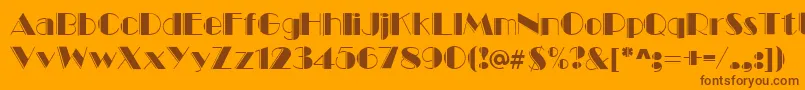Marqueeengraved Font – Brown Fonts on Orange Background