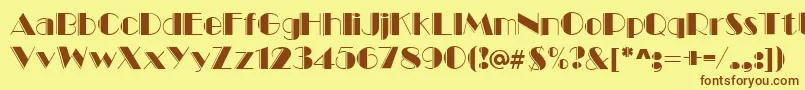 Marqueeengraved Font – Brown Fonts on Yellow Background