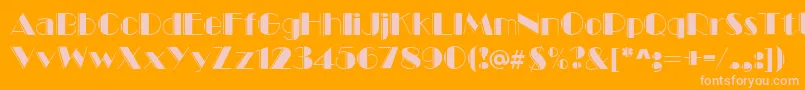 Marqueeengraved Font – Pink Fonts on Orange Background
