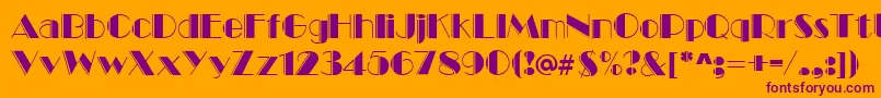 Marqueeengraved Font – Purple Fonts on Orange Background