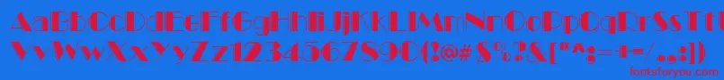 Marqueeengraved Font – Red Fonts on Blue Background