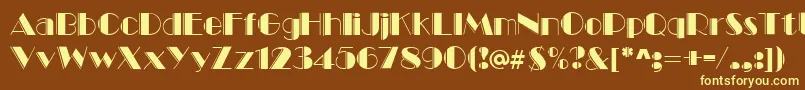 Marqueeengraved Font – Yellow Fonts on Brown Background
