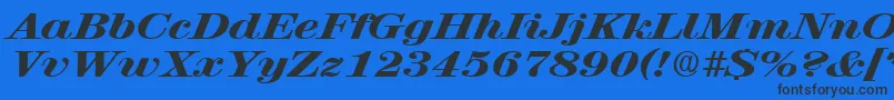 RubyscriptbroadxboldRegular Font – Black Fonts on Blue Background