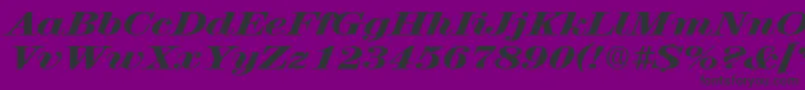 RubyscriptbroadxboldRegular-Schriftart – Schwarze Schriften auf violettem Hintergrund