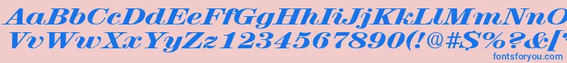 RubyscriptbroadxboldRegular Font – Blue Fonts on Pink Background