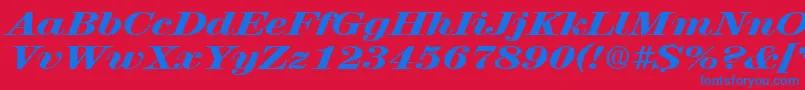 RubyscriptbroadxboldRegular Font – Blue Fonts on Red Background