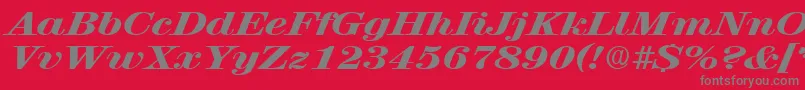 RubyscriptbroadxboldRegular Font – Gray Fonts on Red Background