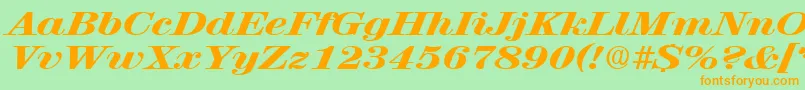 RubyscriptbroadxboldRegular Font – Orange Fonts on Green Background