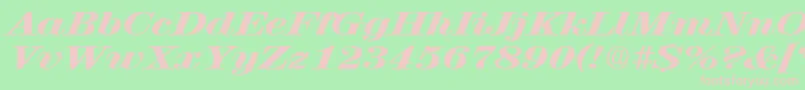 RubyscriptbroadxboldRegular Font – Pink Fonts on Green Background