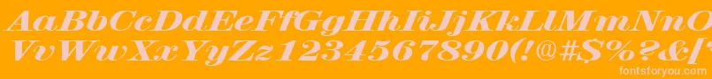 Шрифт RubyscriptbroadxboldRegular – розовые шрифты на оранжевом фоне