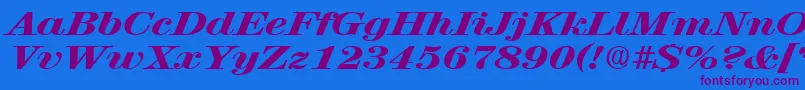 RubyscriptbroadxboldRegular Font – Purple Fonts on Blue Background
