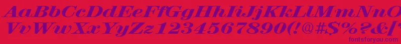 fuente RubyscriptbroadxboldRegular – Fuentes Moradas Sobre Fondo Rojo