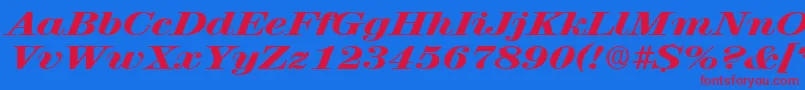 Police RubyscriptbroadxboldRegular – polices rouges sur fond bleu
