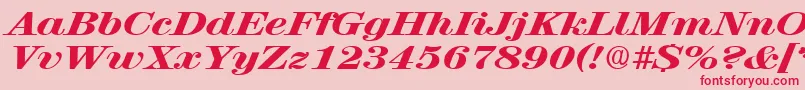 RubyscriptbroadxboldRegular-fontti – punaiset fontit vaaleanpunaisella taustalla