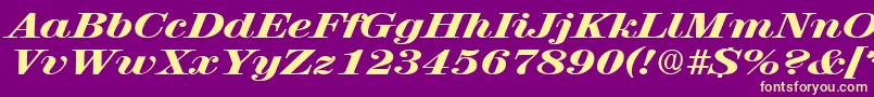 RubyscriptbroadxboldRegular Font – Yellow Fonts on Purple Background