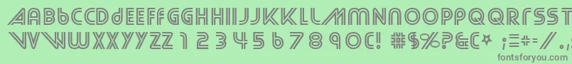 StreetCred-fontti – harmaat kirjasimet vihreällä taustalla