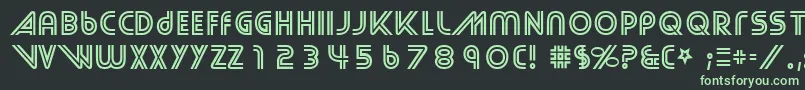 StreetCred-fontti – vihreät fontit mustalla taustalla