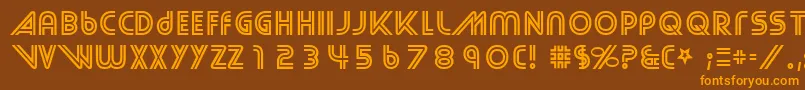 フォントStreetCred – オレンジ色の文字が茶色の背景にあります。