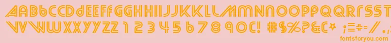 フォントStreetCred – オレンジの文字がピンクの背景にあります。