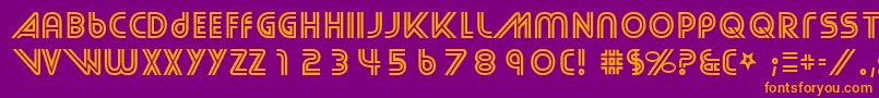 StreetCred-fontti – oranssit fontit violetilla taustalla