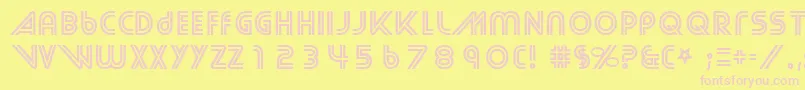 フォントStreetCred – ピンクのフォント、黄色の背景
