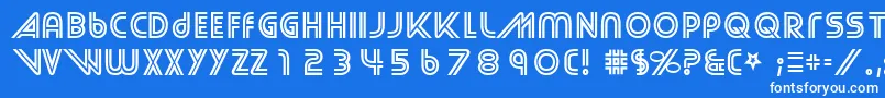 フォントStreetCred – 青い背景に白い文字