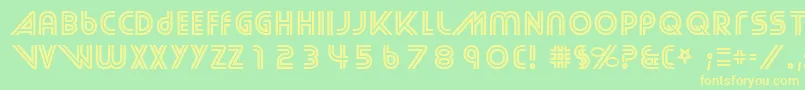 StreetCred-fontti – keltaiset fontit vihreällä taustalla