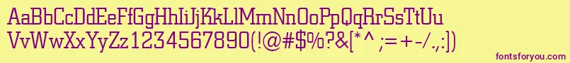 ACitynovalt Font – Purple Fonts on Yellow Background