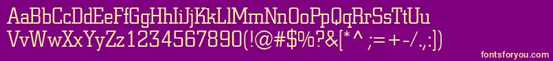 ACitynovalt Font – Yellow Fonts on Purple Background