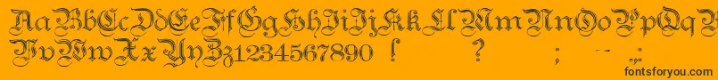 Teutonic2 Font – Black Fonts on Orange Background