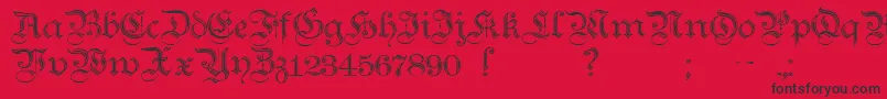 Teutonic2 Font – Black Fonts on Red Background